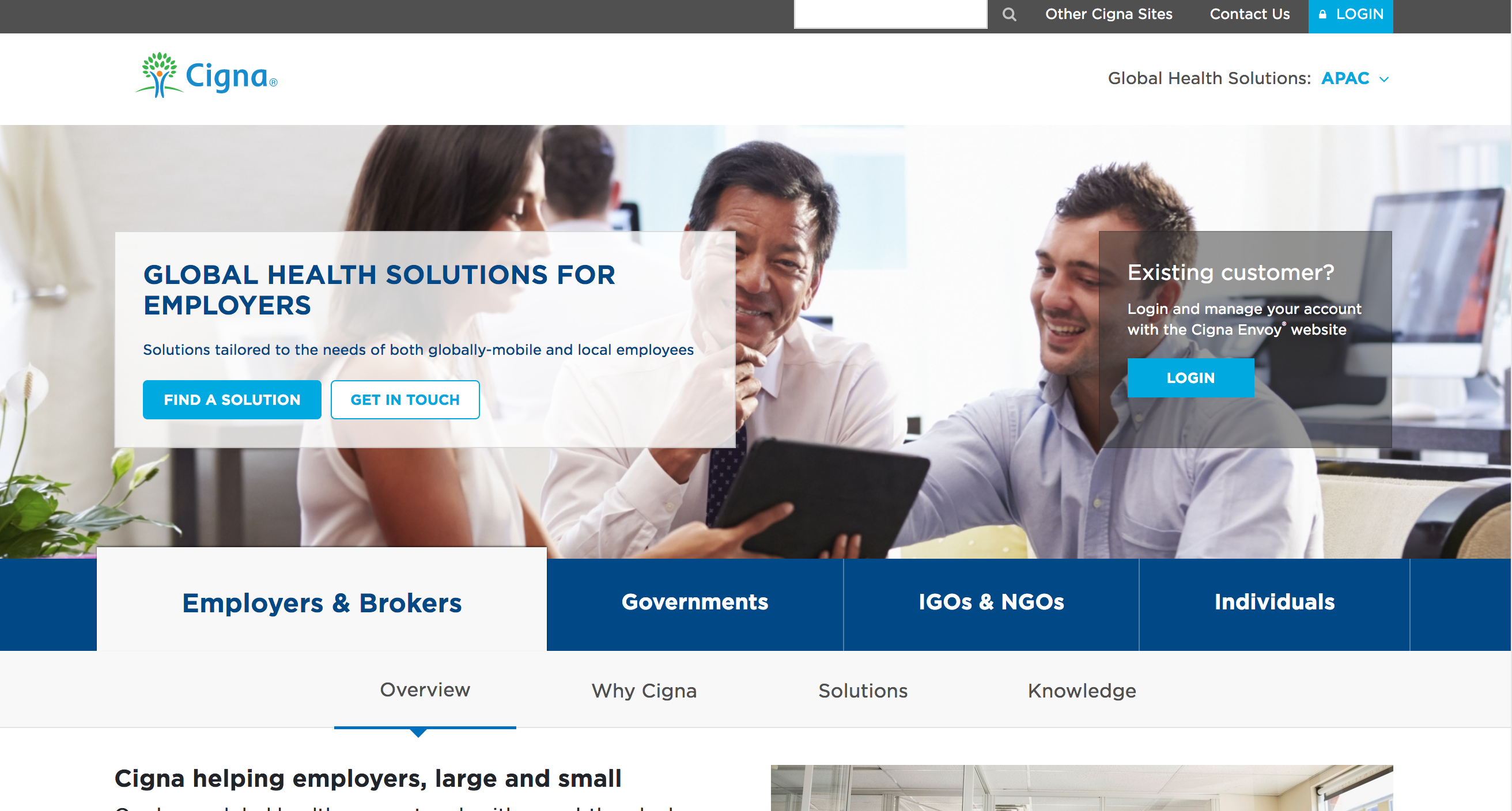 Cigna Global Health Benefits' Asia Pacific Website